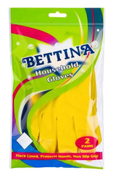 2PAIRS BETTINA NONSLIP HOUSEHOLD GLOVES M SIZE